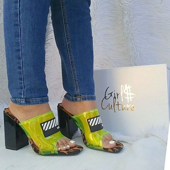 Neon Leopard Block Heel Mule - Fashion - Picture 6 of 8